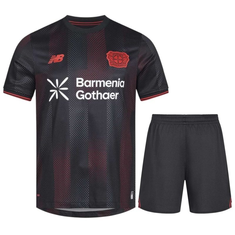 Bayer Leverkusen 2025/26 Kinder-Heimtrikot + Shorts - Schwarz