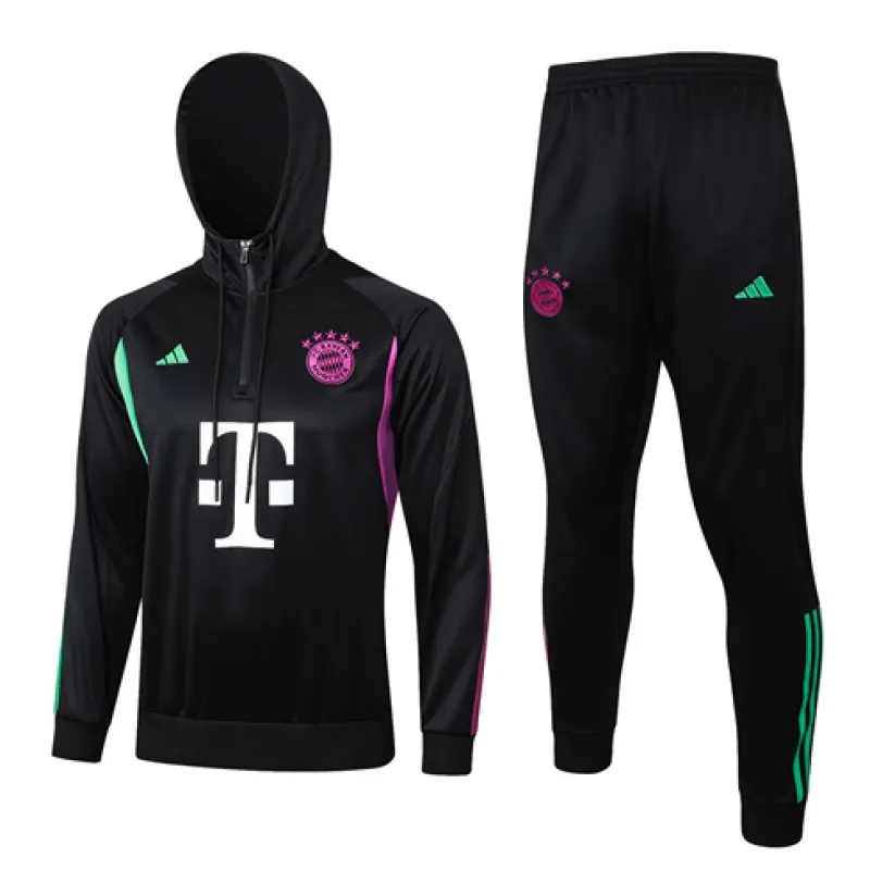 Abbigliamento sportivo con cappuccio della Bayern Munich 2024/2025 - Nero