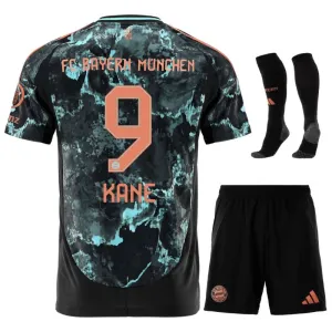 Kit Fuori Casa Junior Bayern Munich 2024/25 con Kane - Versione Tifoso (Nero)
