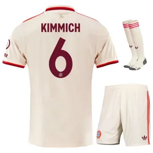 Kinder-Drittes Trikot-Set von Bayern München 2024/25 - Fan-Version (Creme, Kimmich)