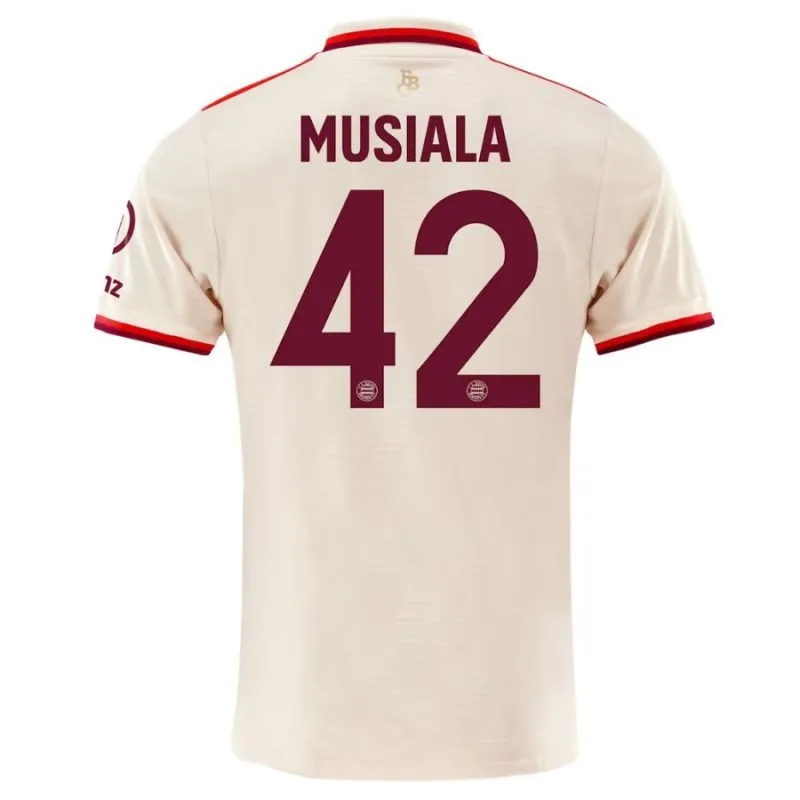 Kinder-Drittes Trikot-Set von Bayern München 2024/25 - Fan-Version (Creme, Musiala)