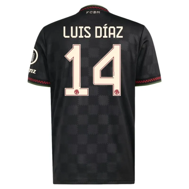 Bayern Munich LUIS DIAZ 2025/26 Third Kids Kit Jersey - Black