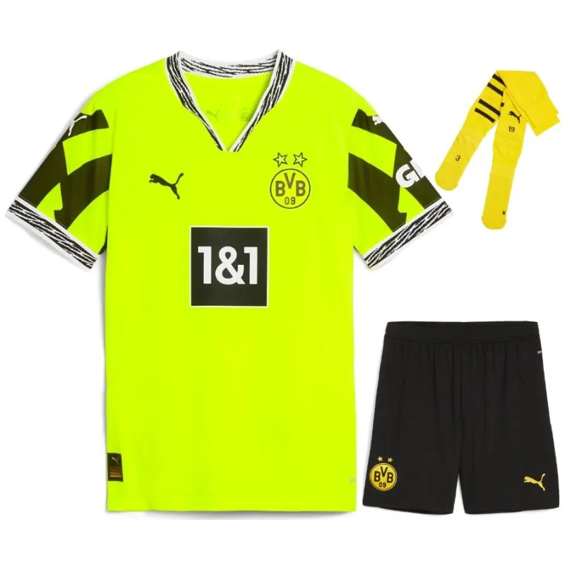 BVB Borussia Dortmund 2024/25 Kids Replica Kit - Neon