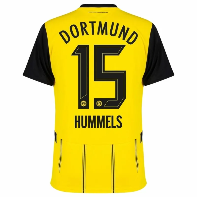 Kids' 2024/25 Borussia Dortmund Home Kit with Hummels - Fan Version (Yellow)