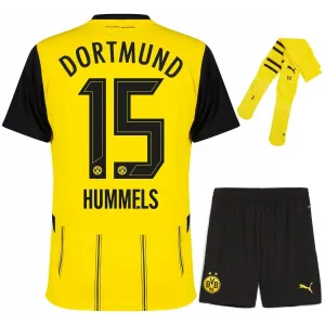 Kids' 2024/25 Borussia Dortmund Home Kit with Hummels - Fan Version (Yellow)