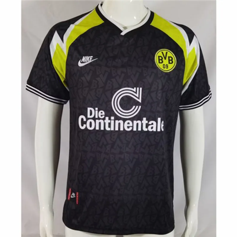 Borussia Dortmund maglia di trasferta retro 1995 - 96, nero e giallo
