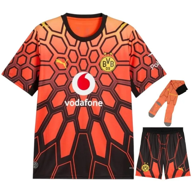 Borussia Dortmund 2026/27 Goalkeeper Kids Kit Jersey Orange