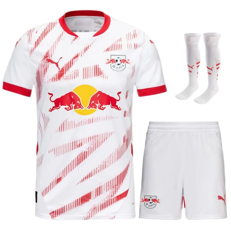 2024/25 RB Leipzig Kids' Home Fan Jersey Set (White)
