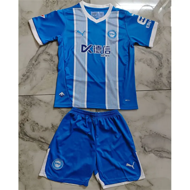 Deportivo Alavés Kinder Heimtrikot und Shorts 2024/25 - Blau