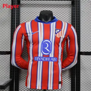 Maillot à manches longues d'Atlético Madrid 2024/25 domicile - Rouge/Blanc