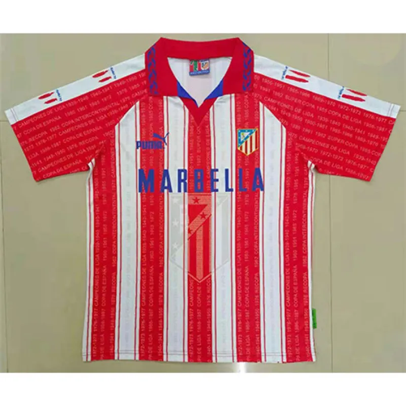 Maillot rétro d'Atletico Madrid 1995/96 domicile - Rouge/Blanc