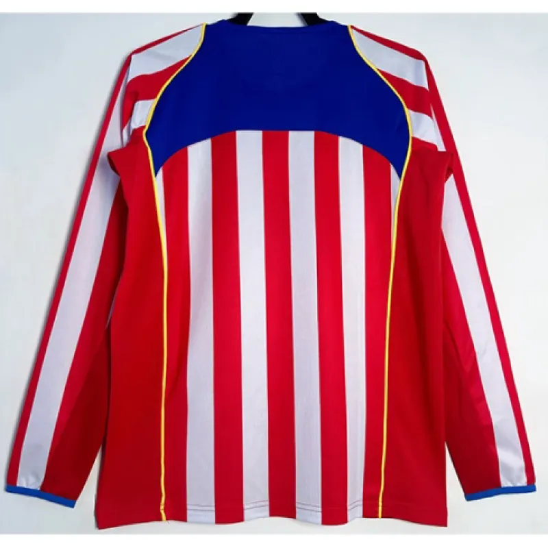 Atletico Madrid Retro Long-Sleeved Jersey 2004/05 Home - Red/White