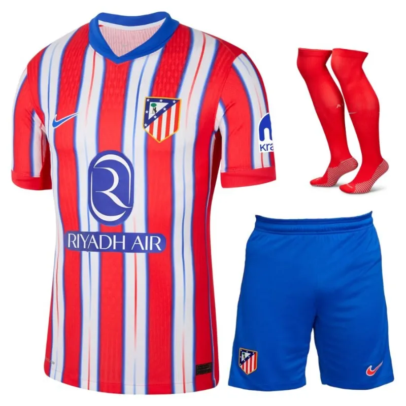 Atlético Madrid Kinder-Trikotsatz für die 2024/25 Heimspiele - Rot/Weiß