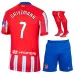 GRIEZMANN Atlético Madrid Kinder-Trikotsatz für die 2024/25 Heimspiele - Rot/Weiß