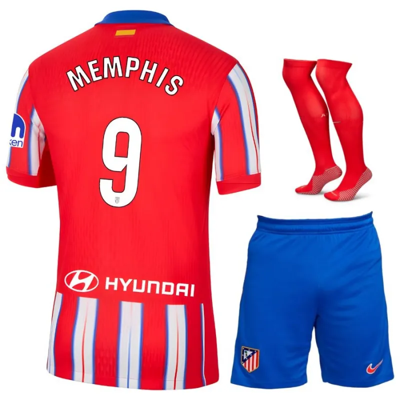 MEMPHIS Atlético Madrid Kids' Jersey Set for the 2024/25 Home Games - Red/White