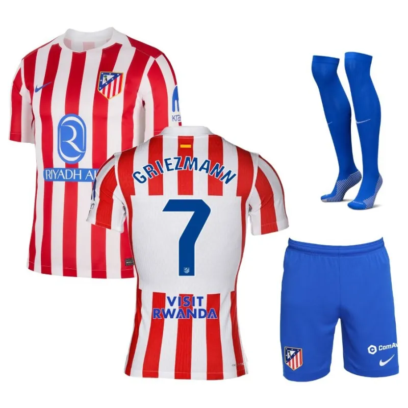 Griezmann Set di maglia home bambini dell'Atlético Madrid 2025/26 - Rosso/Bianco