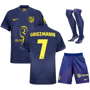 Griezmann Atlético Madrid 2025/26 Kinder-Auswärts-Trikot-Set - Blau