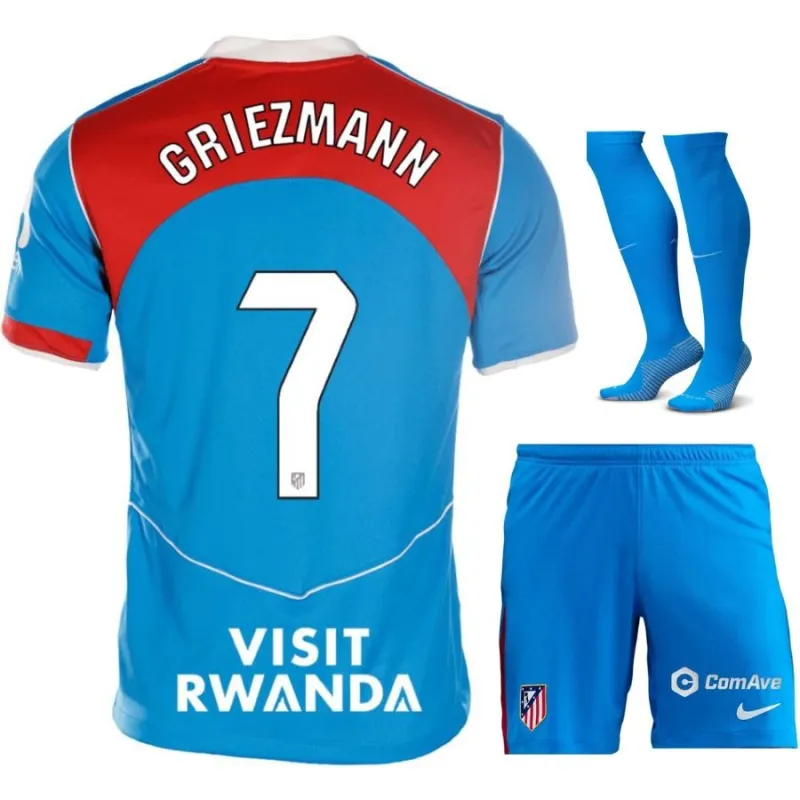 Atletico Madrid GRIEZMANN 2025/26 Kinder-Drittes Trikot-Set - Blau