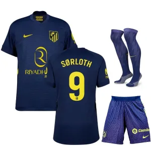 Atlético Madrid SØRLOTH 2025/26 Kinder-Auswärtstrikot-Set - Blau