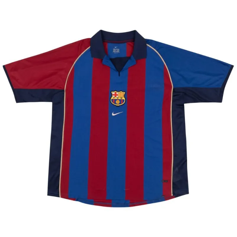 Barcelona 2001/02 Retro-Heimtrikot - Rot/Blau