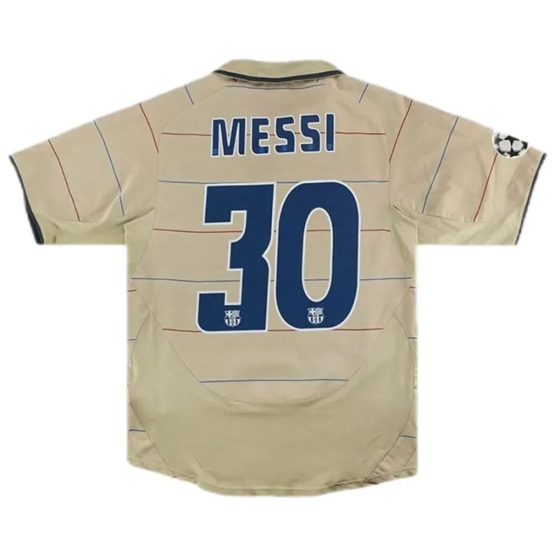 Barcelona MESSI 2003 2005 Camiseta Visitante Retro - Amarillo