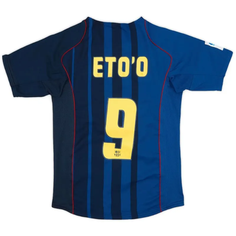 Barcellona ETO'O 2004/05 Maglia Fuori Casa Retro - Azzurro