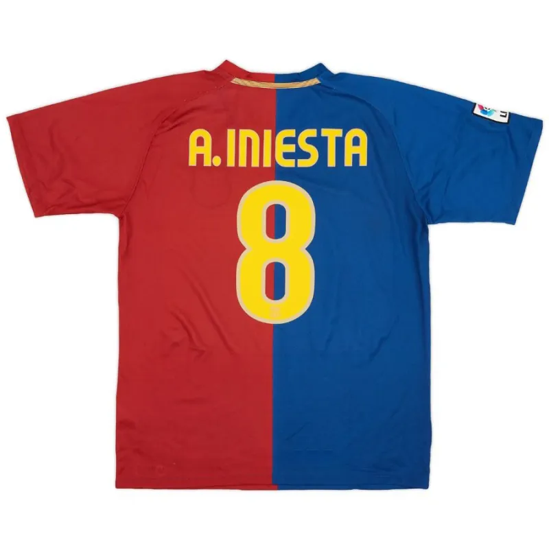 Maglia Casa Retrò A.INIESTA 2008/09 del Barcellona - Rosso/Blu