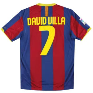 Barcelona DAVID VILLA 2010/11 Retro Home Jersey - Red/Blue