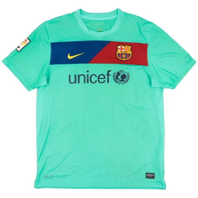 Maglia Trasferta Retrò MESSI 2010/11 del Barcellona - Verde