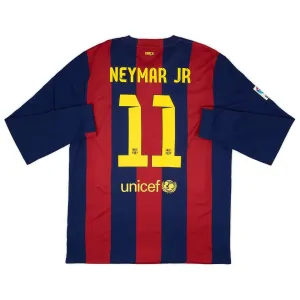 Barcelona NEYMAR 2014/15 Retro Long Sleeve Home Jersey - Red/Blue