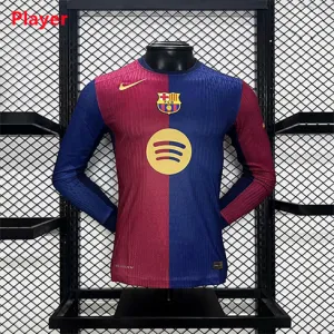 Camisa de mangas largas de la versión de jugador del campo local del FC Barcelona 2024/25 - Rojo/Azul