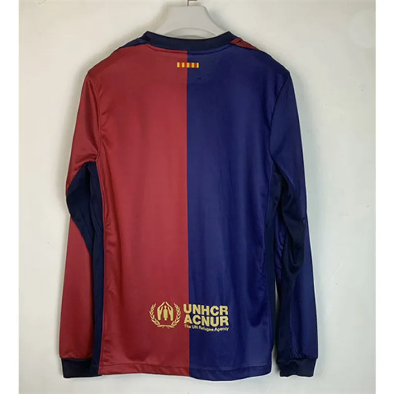 FC Barcelona Long Sleeve Home Jersey 2024/25 - Red/Blue