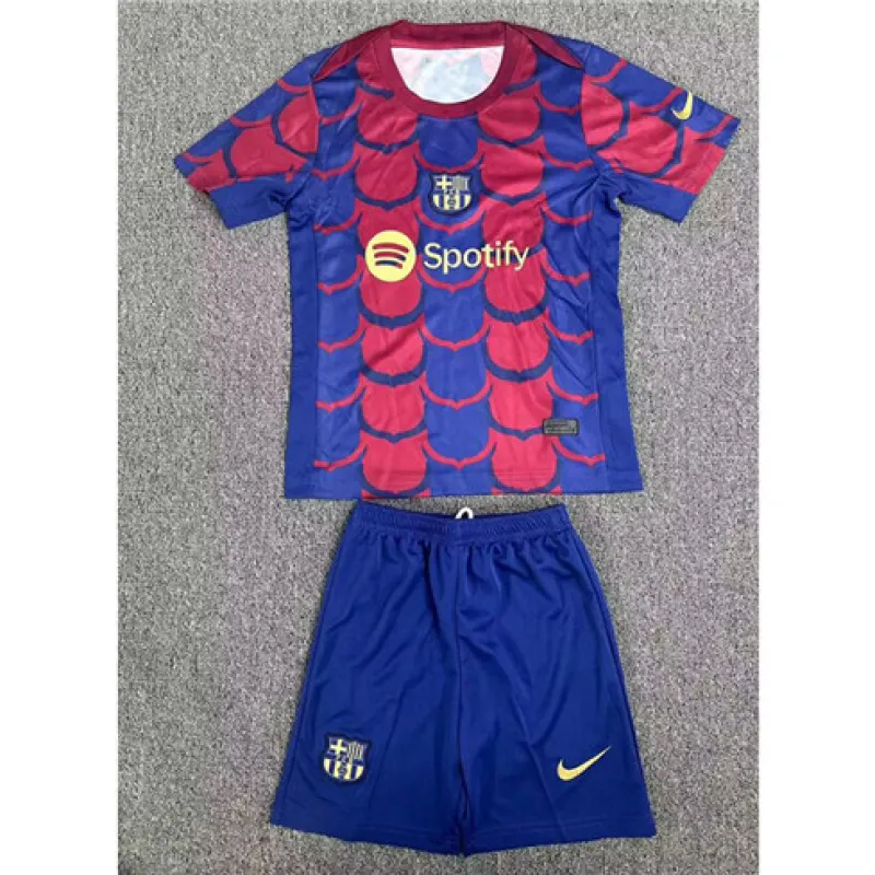 FC Barcelona Kids' Training Jersey + Shorts 2024/25 - Red/Blue