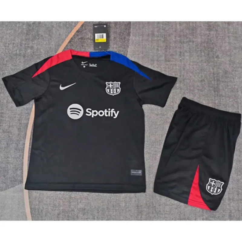 FC Barcelona Kinder Trainings-Trikot + Shorts 2024/25 - Schwarz