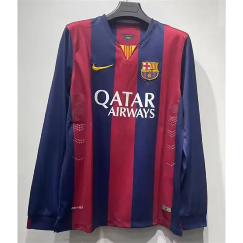 Maglia retrò a maniche lunghe del FC Barcelona 2014/15  campo casa - Rosso/Azzurro