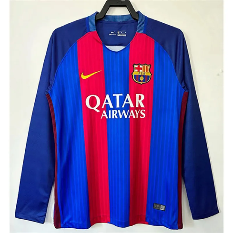 FC Barcelona Retro Long-Sleeved Jersey 2016/17  Home - Red/Blue