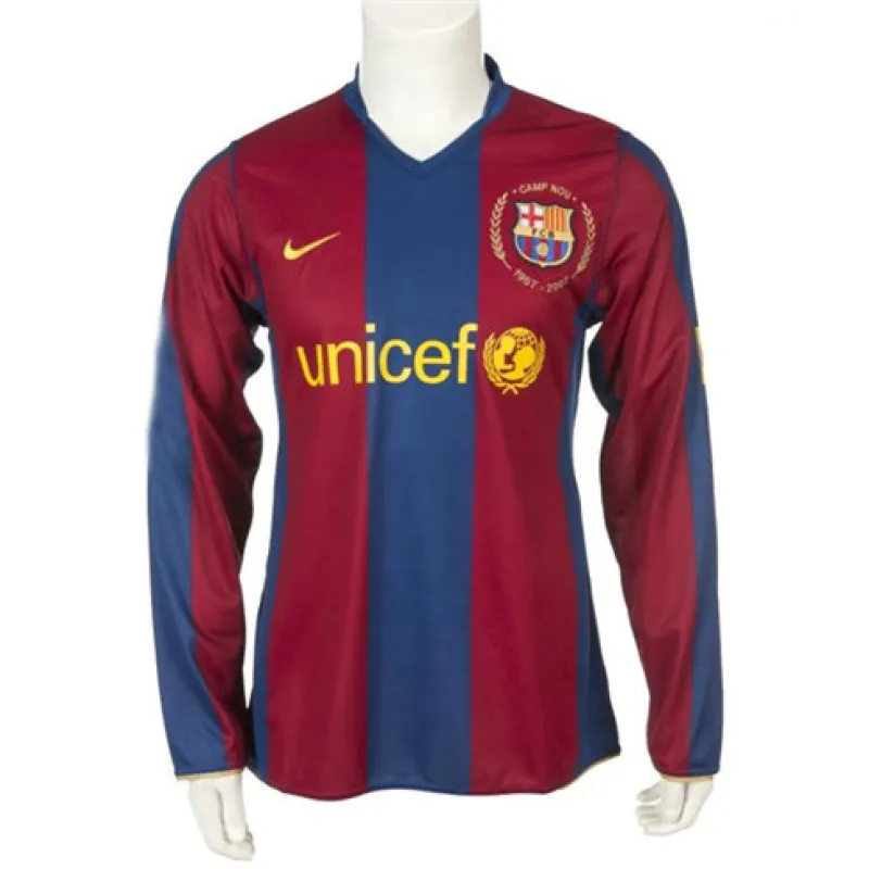 FC Barcelona Retro Langarm-Trikot 1957-2007 Gedenkausgabe - Rot/Blau