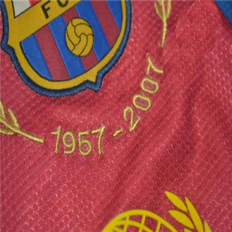 FC Barcelona Retro Langarm-Trikot 1957-2007 Gedenkausgabe - Rot/Blau