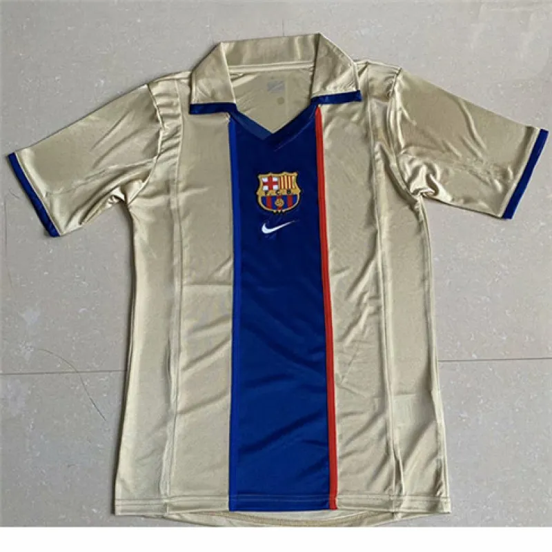 Maglia retrò del FC Barcelona 2002 trasferta - Oro
