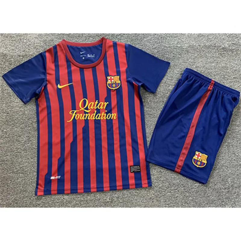 FC Barcelona Kids' Retro Jersey 2011/12 Home - Red/Blue