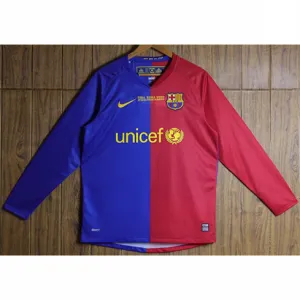 FC Barcelona Retro Long-Sleeved Jersey 2008/09  Home - Red/Blue