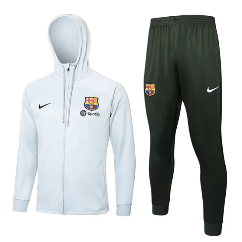 FC Barcelona Hooded Sports Jacket 2024/25 - Light Grey