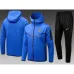 Barcelona 2024/25 veste de survêtement à capuche bleue
