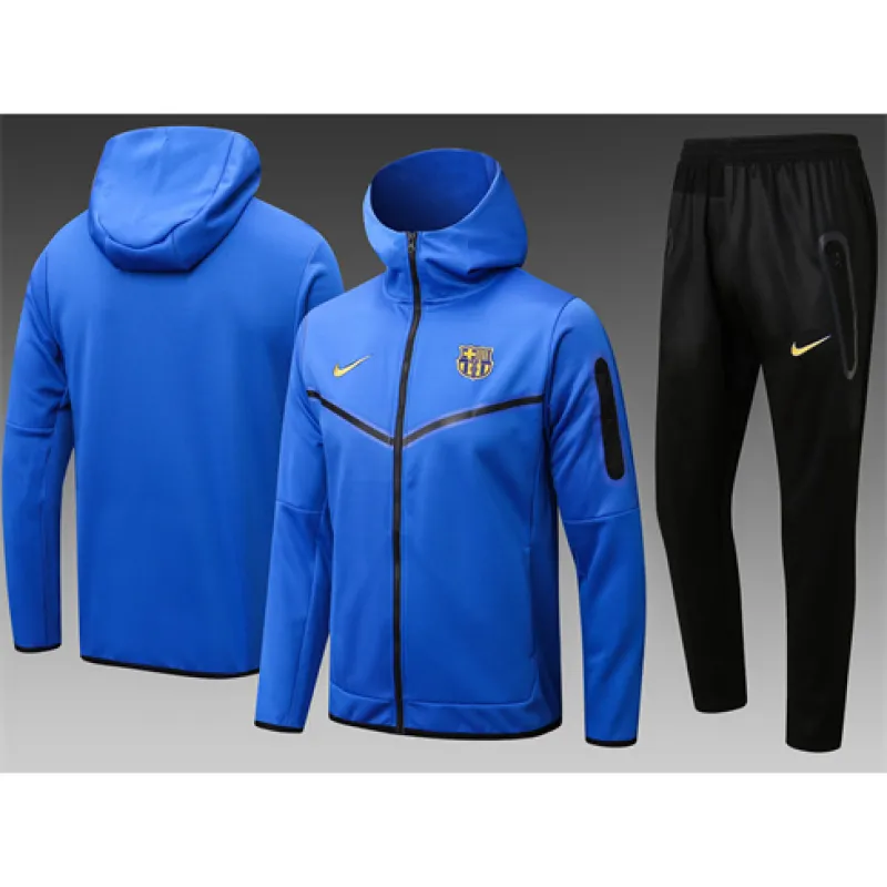 Barcelona 2024/25 veste de survêtement à capuche bleue