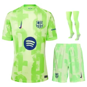 Ensemble de troisième maillot pour enfants de FC Barcelona 2024-25 - Vert