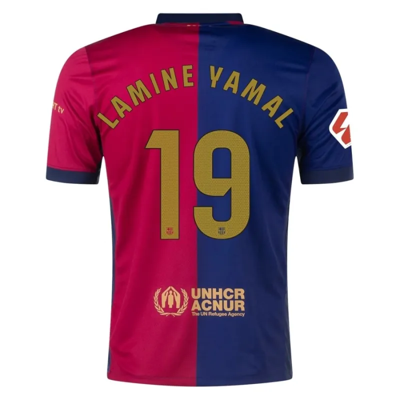 Lamine Yamal FC Barcelona 2024-25 Home Kids' Jersey - Blue/Red