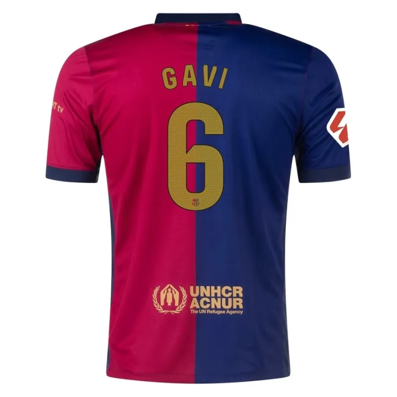 Gavi FC Barcelona 2024-25 Home Kids' Jersey Set - Blue/Red
