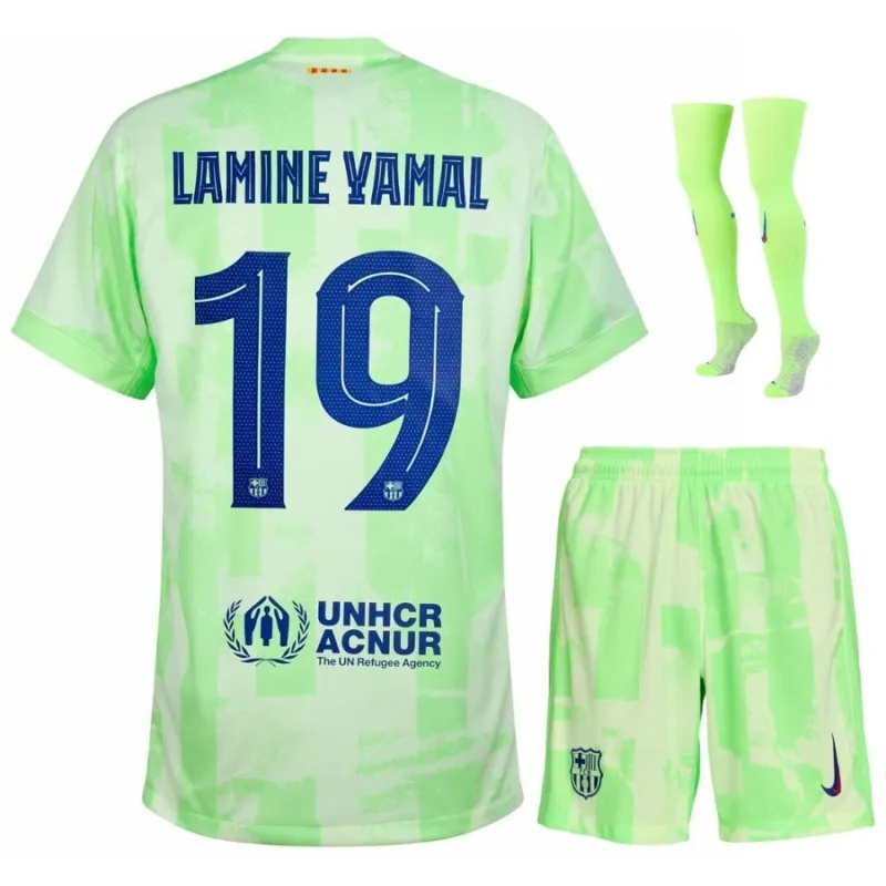 Lamine Yamal FC Barcelona 2024 - 25 Third Kids' Kit - Green
