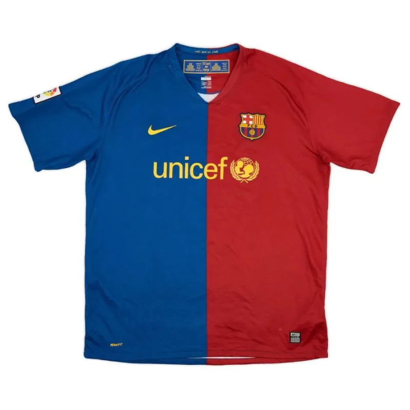 Maglia retro di Messi per il Barcelona, casa 2008/09- Rosso/Azzurro
