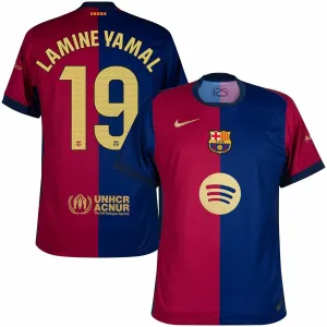 Maillot domicile du FC Barcelona LAMING YAMAL 2024/25 avec le nouveau sponsor - Rouge/Bleu
